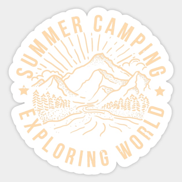 Summer Camping Exploring World Sticker by monicasareen